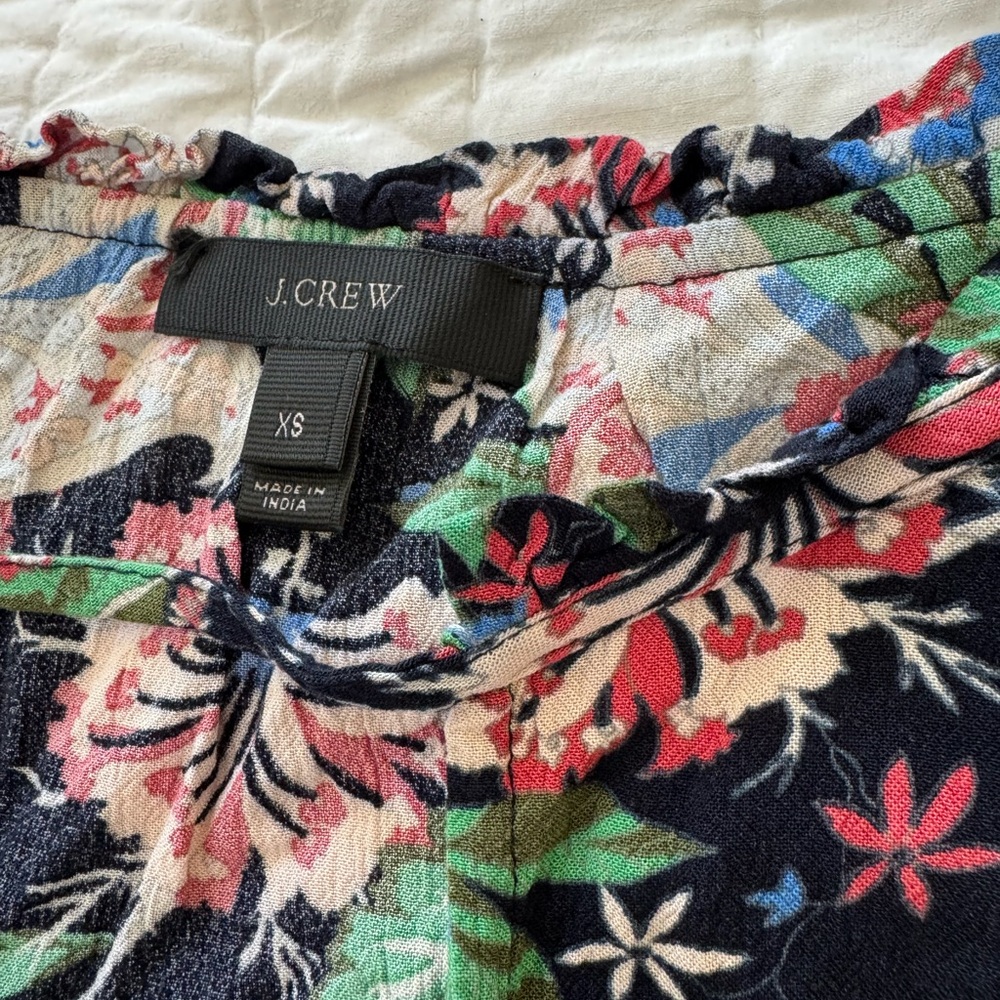 J. Crew Floral Sleeveless Blouse - Navy and Multicolor - Picture 2 of 4